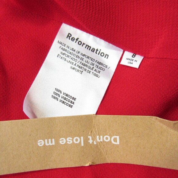 NWT Reformation Twilight in Cherry Red Side Slit Georgette Midi Tank Dress 0 - Picture 3 of 8